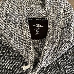 Kensie Men’s Black and White Shawl-Collar Cardigan